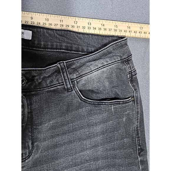 Kensie Jeans Womens 32 Black Taper Skinny Jean With Bow Around Ankle - Picture 6 of 12